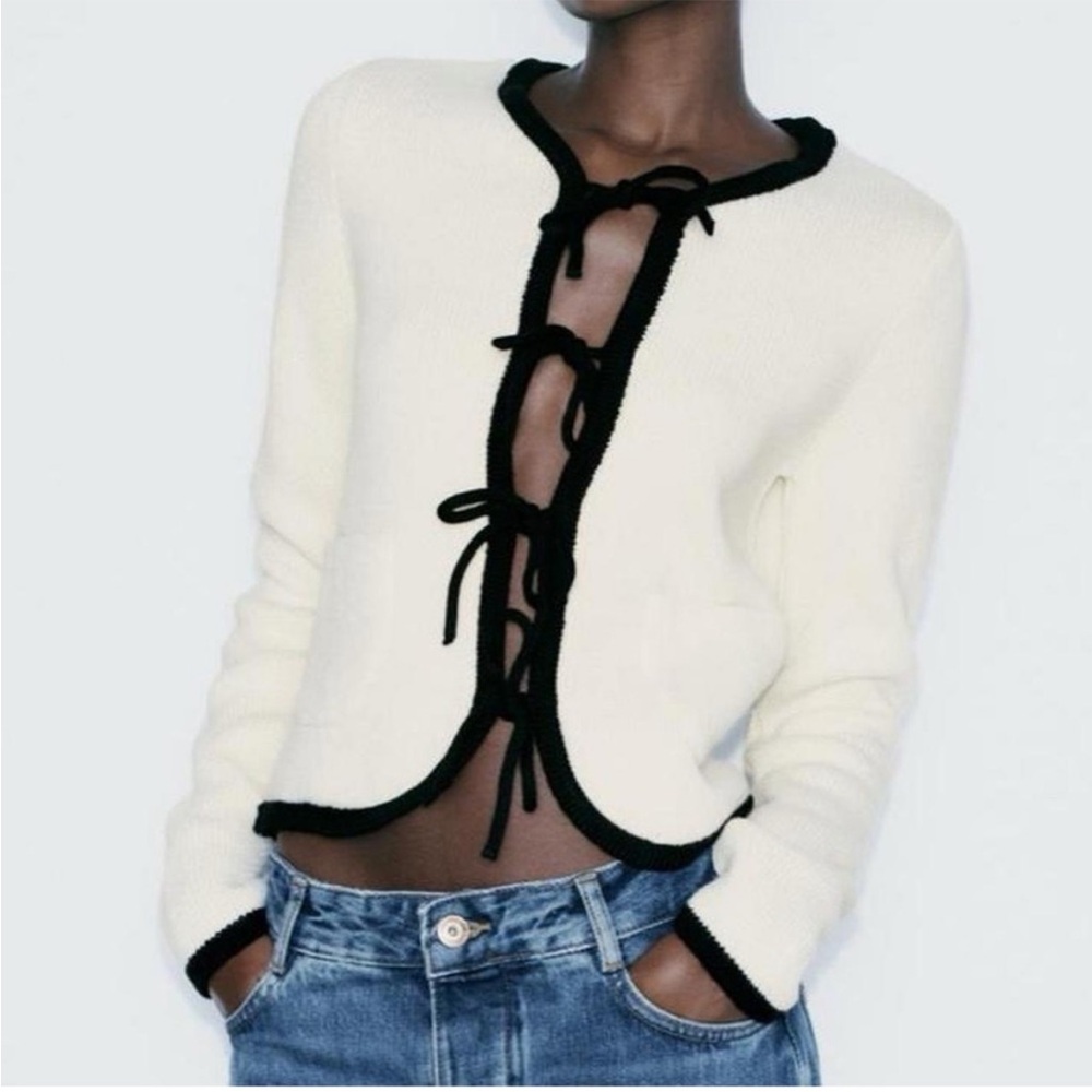 Zara Black and White Women's Cardigan